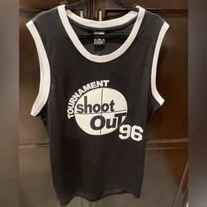 Shoot Out 96 Black & White Basketball Jersey Tank
